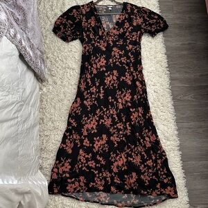 A New Day Black and Pink Floral Maxi Dress